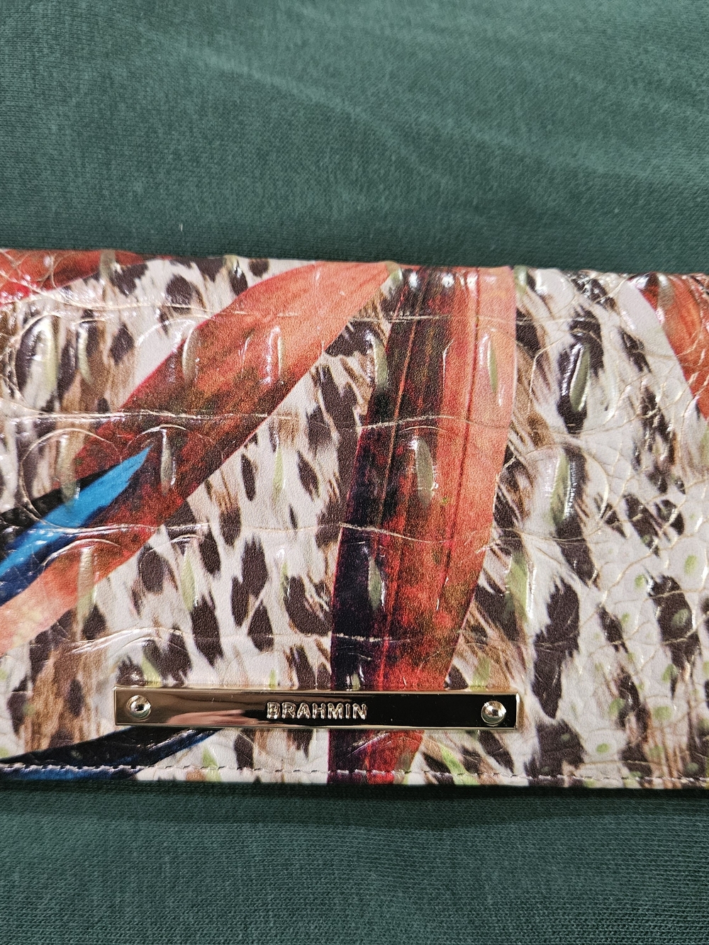 Brahmin Croc-Embossed Leather Wallet In Botanica Melbourne